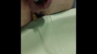 I’m Putting On The New Flat Cage First Time And First Pissing Experience