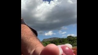 In The Poppy Field: Outdoor Public Jerk Off, Cum And Piss In The Countryside