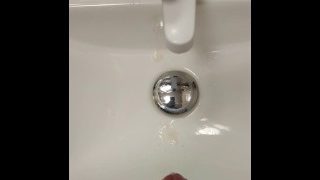 Jerking Im Public Restroom Finisched With Piss