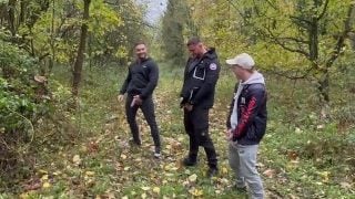 Lil D And His British Mates Pissing In Woods Before….