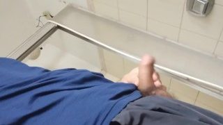Long Stream Off Pee Into Public Bathroom, Wet My Clouths