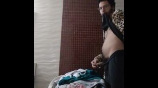 Man Peeing On Dirty Clothes, Underwears And Panties