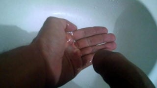 Many Spurts Of White Precum No Hands… And Piss!