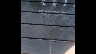 Messy Piss On The Balcony