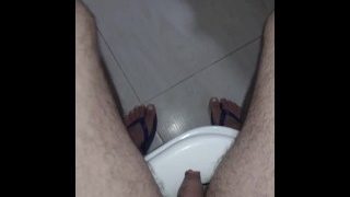 My Dick Was Pressed By The Toilet I Lick My Piss And There Urine Benith My Ass