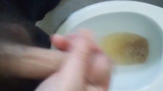 My Str8 Big Cock – POV – Pissing In The Toilet.
