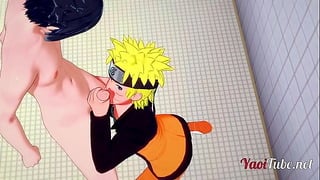 Naruto Yaoi – Naruto & Sasuke Having Sex In School’s Restroom And Cums In His Mouth And Ass. Bareback Anal Creampie 1/2