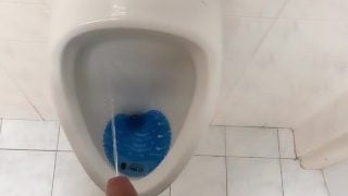 Peeing And Moaning After Pee Desperation At The Public Urinal