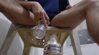 Peeing Hard In A Gatorate Bottle Filling