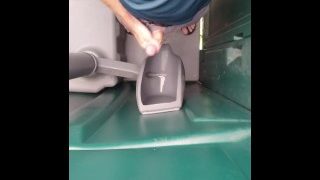 Peeing In A Port-A-Potty Urinal, Pissing With A Small Penis