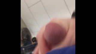 Peeing & Masturbating In Early Fall In A Public Washroom With No One Around