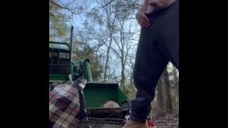 Piss Break While Cutting Wood