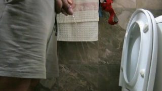 Piss In Toilet From My Big Soft Cock