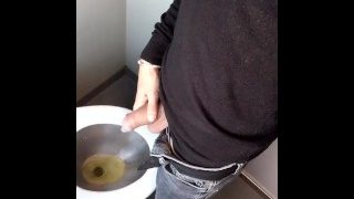 Piss With Low Hanging Balls On The Train Toilet