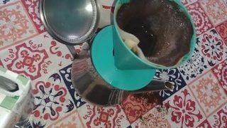 Pissing And Making Coffe