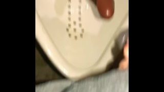 Pissing At A Urinal First Thing In The Morning With My Friend Dildo