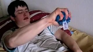 Pissing Fetish Twink Plays With His Warm Juice And Hard Cock