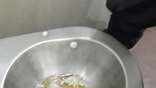 Pissing In A Public Toilet On Train
