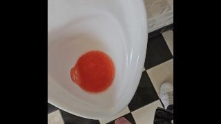 Pissing In A Public Urinal Toilet