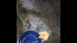 Pissing In Blue Bawl To Drop On The Floor Golden Shower