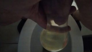 Pissing In Condom With Balls In