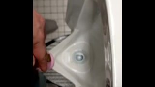 Pissing In Mall Mens Room While Sissy Caged