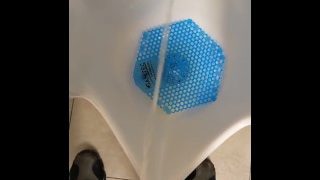 Pissing In Public Urinal At Work 3