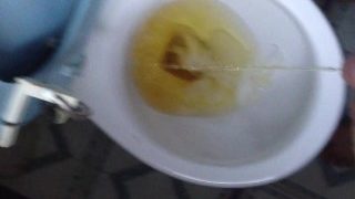 Pissing In Toilet Wearing Dude Cock Ring Piss Is Bliss