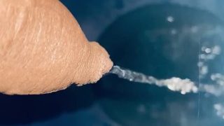 Pissing Into Bathroom Commode