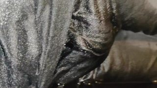 Pissing My Black Shorts On The Bed