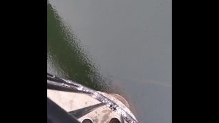 Pissing Off The Side Of Pedestrian Bridge