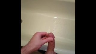 Pissing Then A Huge Cumshot