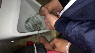 Pissing With My Stepbrother At Disco Urinal
