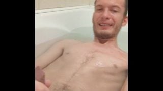 Pissing With My Uncut Cock In My Own Mouth While Inside Of A Bathtub Amazing Juicy Urine