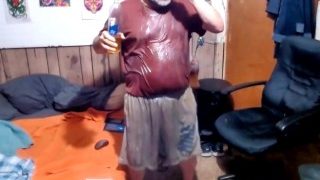 Pouring Bottle Of Friends Piss On Myself And Nike Shorts