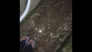 Red Face Man Peeing On His Shoes And Feets Big Fetish In Piss