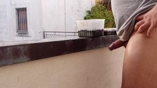 Risky Peeing And Farting On The Balcony With Neighbours