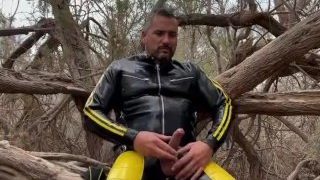 Rubber Man With Uncut Cock Pisses In Public Preview Of 8 Minutes Of Pissing