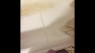 Russian Guy Pissing In The Bath Closeup