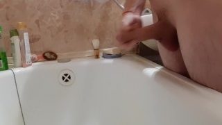 Russian Teen With Big Dick Pisses In The Bathroom And Cums