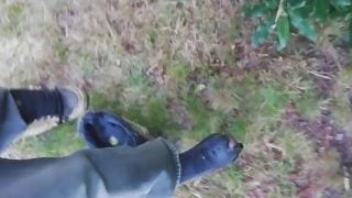 Sk Outdoor Pissing In My Sneakers Wearing Urethal Chastity