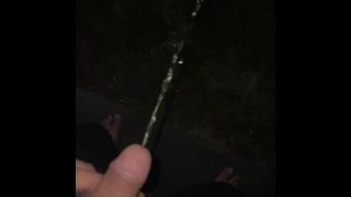 Slow Motion Outdoors Pissing In Backyard