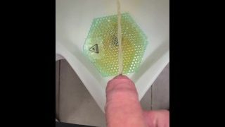 Soft Uncut Cock Pissing In Urinal