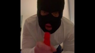 Solo Masked Gay Sucking Dildo Compilation