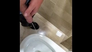 Straight Pissing In Public Toilet