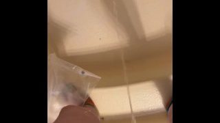 Submissive Guy Desperately Pee In The Tub And Moans In Relief