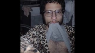 Sweated Male Peeing Off On Desk