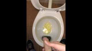 Taking A Dirty Piss In A Public Toilet