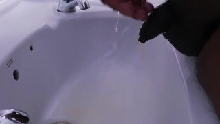 Taking A Messy Piss In My Sink