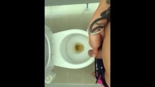 Tattooed Twink Is Pissing In Waterpark Piss Filled Toilet